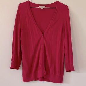Loft womens cardigan. Size Med. Color is a Raspberry pink.
